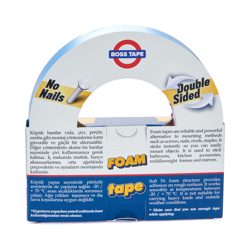 BOSS TAPE 3005 ÇİFT TARAFLI KÖPÜK BANT 24mmx10m (ÇOK KUVVETLİ 15kg) - 3