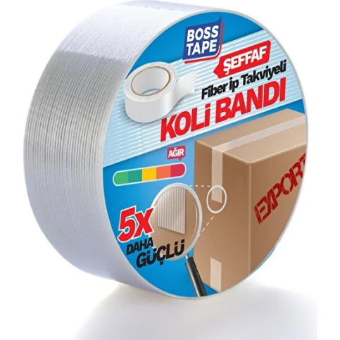 Boss Tape 3142 İp Takviyeli Çok Güçlü Koli Bandı 45Mmx25M - 1
