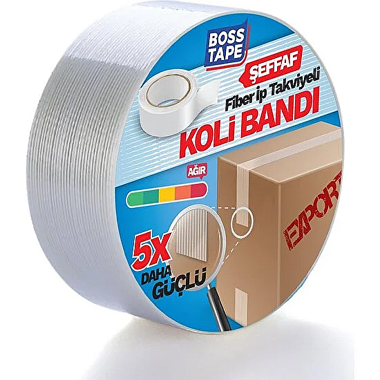 BOSS TAPE 3142 İP TAKVİYELİ ÇOK GÜÇLÜ KOLİ BANDI 45mmx25m