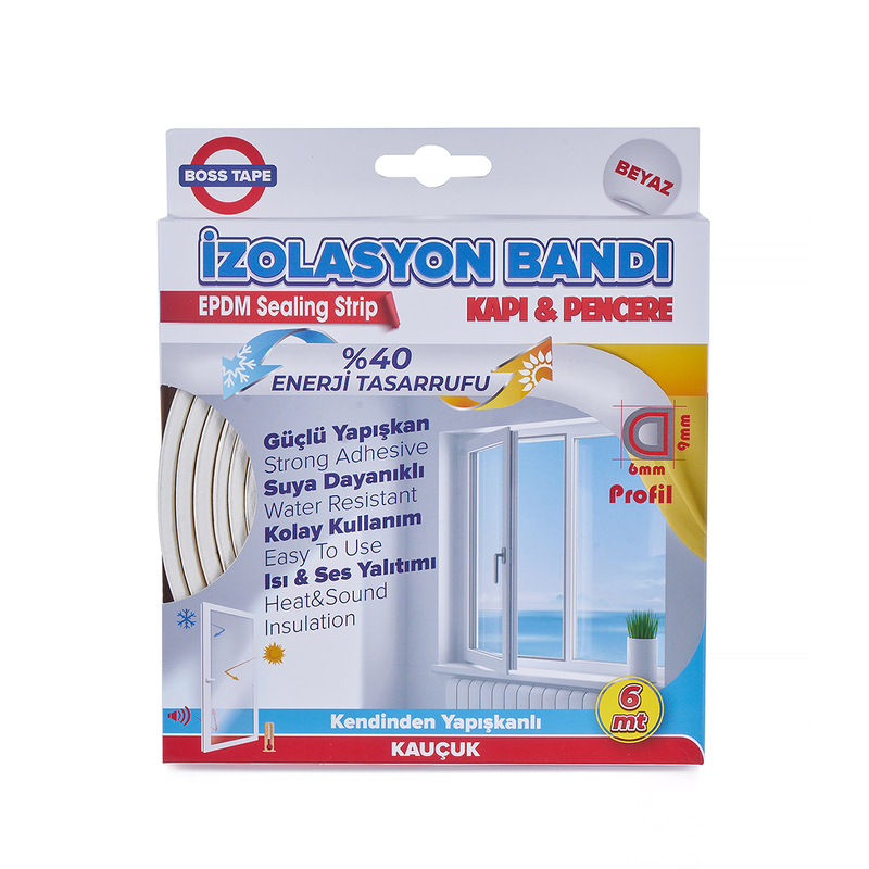 BOSS TAPE 3159 KAPI PENCERE İZOLASYON BANDI 9mmx6m BEYAZ