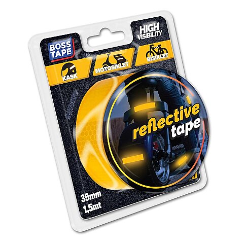 BOSS TAPE 3630 REFLEKTİF BANT 35mmx1.5m PARLAK SARI - 2