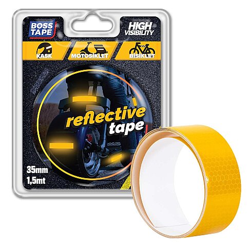 BOSS TAPE 3630 REFLEKTİF BANT 35mmx1.5m PARLAK SARI - 5