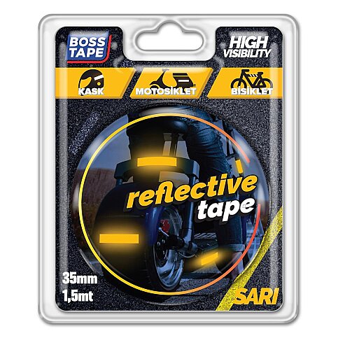 BOSS TAPE 3630 REFLEKTİF BANT 35mmx1.5m PARLAK SARI - 1