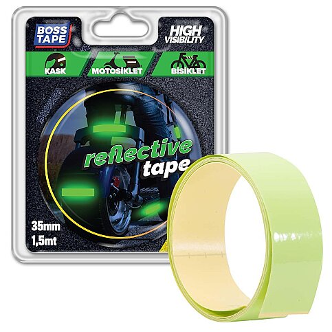 BOSS TAPE 3654 FOTOLÜMEN REFLEKTİF BANT 35mmx1.5m FOSFORLU YEŞİL - 2