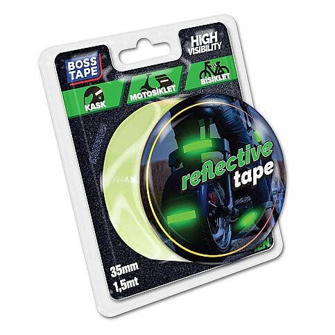 BOSS TAPE 3654 FOTOLÜMEN REFLEKTİF BANT 35mmx1.5m FOSFORLU YEŞİL - 1