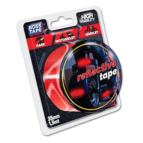 BOSS TAPE 3654 REFLEKTİF BANT 35mmx1.5m PARLAK KIRMIZI - 2