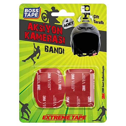 BOSS TAPE 3845 ÇİFT TARAFLI AKSİYON KAMERASI BANDI 4LÜ BLİSTER - 1