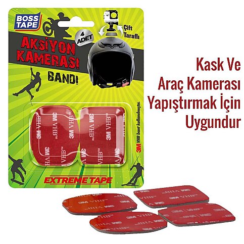 BOSS TAPE 3845 ÇİFT TARAFLI AKSİYON KAMERASI BANDI 4LÜ BLİSTER - 2