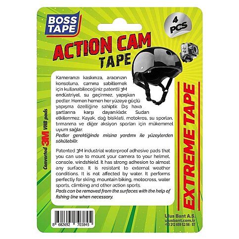 BOSS TAPE 3845 ÇİFT TARAFLI AKSİYON KAMERASI BANDI 4LÜ BLİSTER - 3