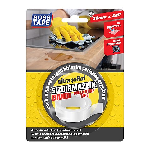 BOSS TAPE 3852 ULTRA SIZDIRMAZLIK BANDI 30mmx3m ŞEFFAF - 1