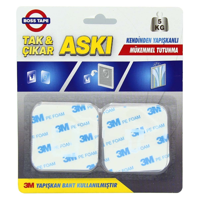 BOSS TAPE 3869 TAK ÇIKAR ASKI 60mmx60mm 2Lİ BLİSTER