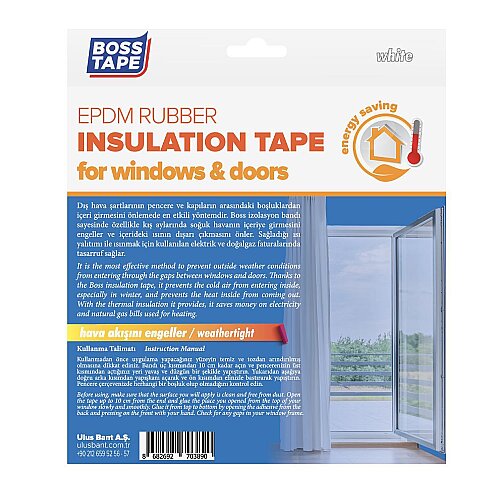 BOSS TAPE 3890 KAPI PENCERE İZOLASYON BANDI 15mmx5m BEYAZ - 2