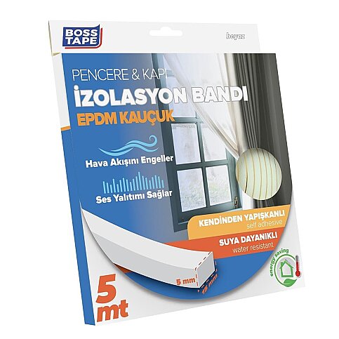 BOSS TAPE 3890 KAPI PENCERE İZOLASYON BANDI 15mmx5m BEYAZ - 1