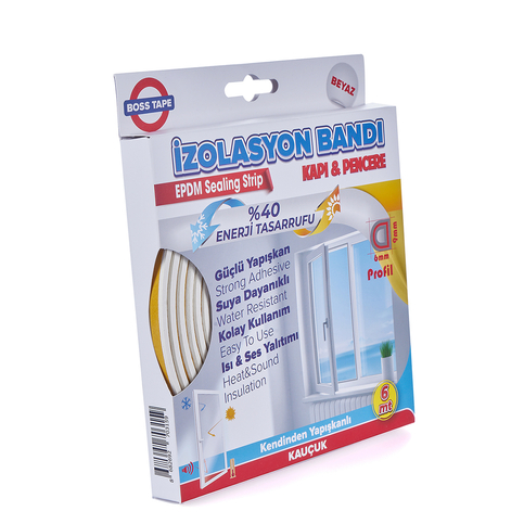 BOSS TAPE 3890 KAPI PENCERE İZOLASYON BANDI 15mmx5m BEYAZ - 2