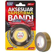 BOSS TAPE 3920 ÇİFT OTO AKSESUAR YAPIŞTIRMA BANDI 19mmx1.5m GRİ - BOSS TAPE (1)