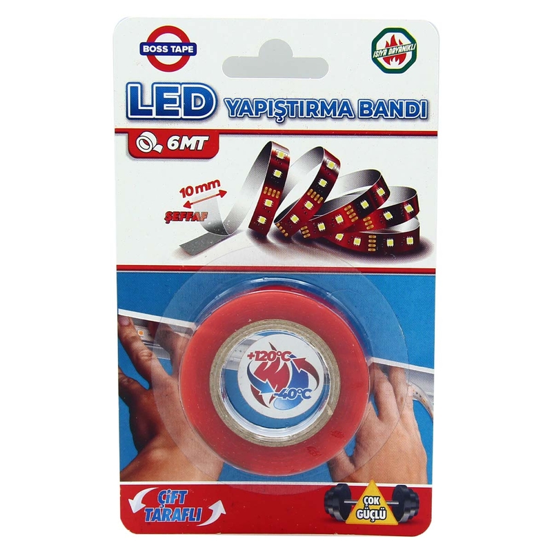 BOSS TAPE 3968 ÇİFT TARAFLI LED YAPIŞTIRMA BANDI 10mmx6m