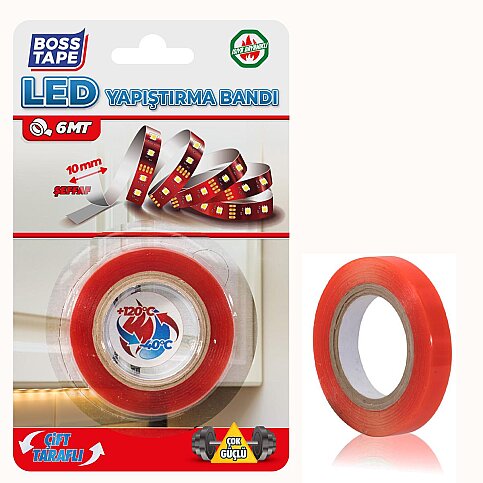 BOSS TAPE 3968 ÇİFT TARAFLI LED YAPIŞTIRMA BANDI 10mmx6m - 2
