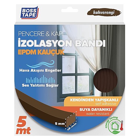 BOSS TAPE 4194 KAPI PENCERE İZOLASYON BANDI 15mmx5m KAHVE - 2