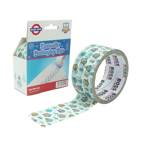 Boss Tape 4552 Desenli Dekoratif Koli Bandı 45Mmx25M Baykuş - 2