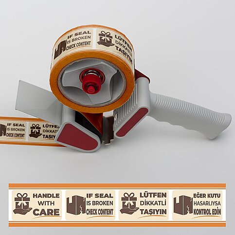 BOSS TAPE 4576 İKAZ KOLİ BANDI 50mmx66m DİKKATLİ TAŞIYIN - 3