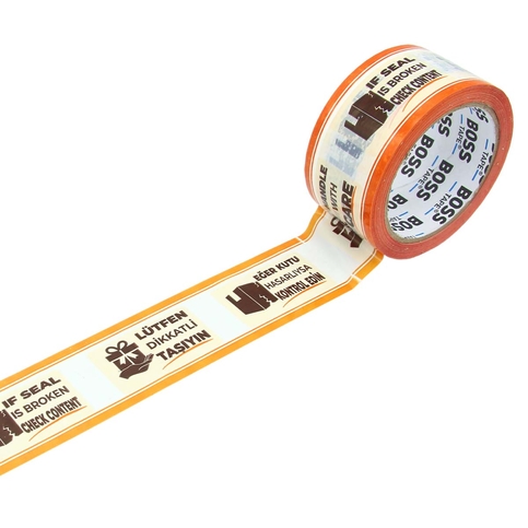 BOSS TAPE 4576 İKAZ KOLİ BANDI 50mmx66m DİKKATLİ TAŞIYIN - 2