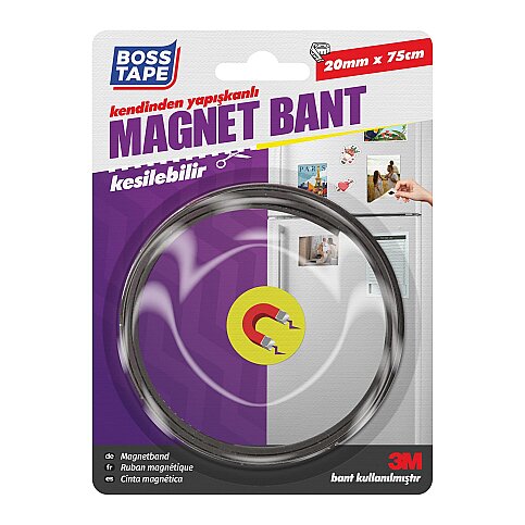 BOSS TAPE 4712 MIKNATISLI MAGNET BANDI 20mmx75cm - 1