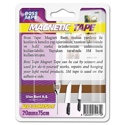 BOSS TAPE 4712 MIKNATISLI MAGNET BANDI 20mmx75cm - 3