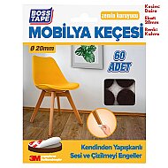 BOSS TAPE 5252 ZEMİN KORUYUCU MOBİLYA ALTI KEÇESİ YUVARLAK 20mm 60LI KAHVE - BOSS TAPE