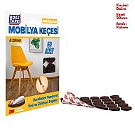BOSS TAPE 5252 ZEMİN KORUYUCU MOBİLYA ALTI KEÇESİ YUVARLAK 20mm 60LI KAHVE - 4