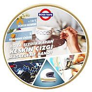 BOSS TAPE 6013 BÜKÜLEBİLİR KESKİN KENAR MASKELEME BANDI 3mmx50m - BOSS TAPE