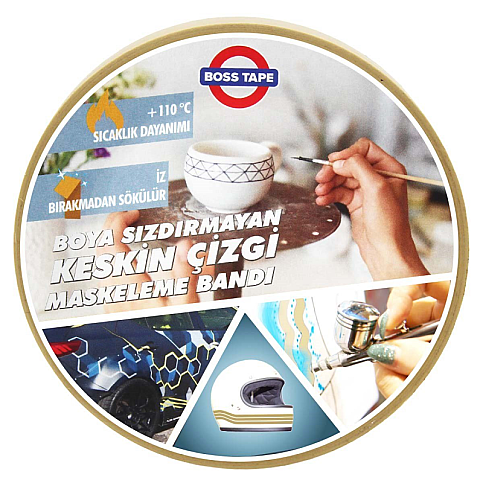 BOSS TAPE 6013 BÜKÜLEBİLİR KESKİN KENAR MASKELEME BANDI 3mmx50m - 1