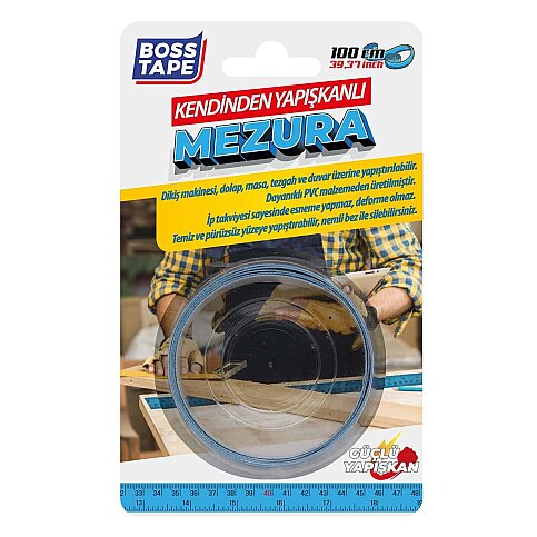 BOSS TAPE 6167 KENDİNDEN YAPIŞKANLI MEZURA 1m - 1