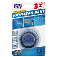 BOSS TAPE 6198 SUYA DAYANIKLI SİLİKON KAYNAYAN BANT 25mmx1.5m SİYAH - BOSS TAPE