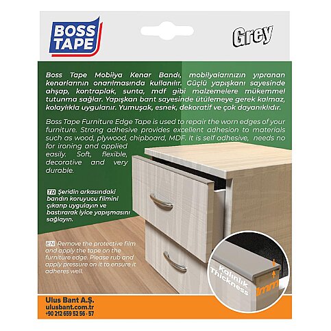 BOSS TAPE 6662 MOBİLYA KENAR BANDI 18mmx5m AÇIK KAHVE - 2
