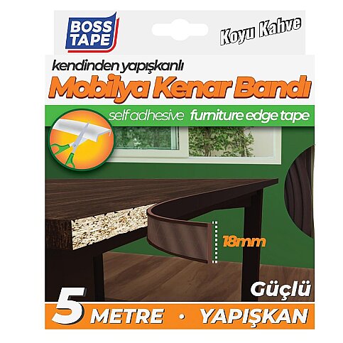 BOSS TAPE 6679 MOBİLYA KENAR BANDI 18mmx5m KOYU KAHVE - 1