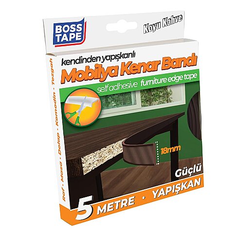 BOSS TAPE 6679 MOBİLYA KENAR BANDI 18mmx5m KOYU KAHVE - 2
