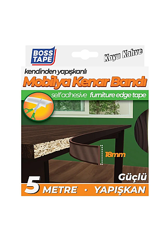 BOSS TAPE 6679 MOBİLYA KENAR BANDI 18mmx5m KOYU KAHVE - 1