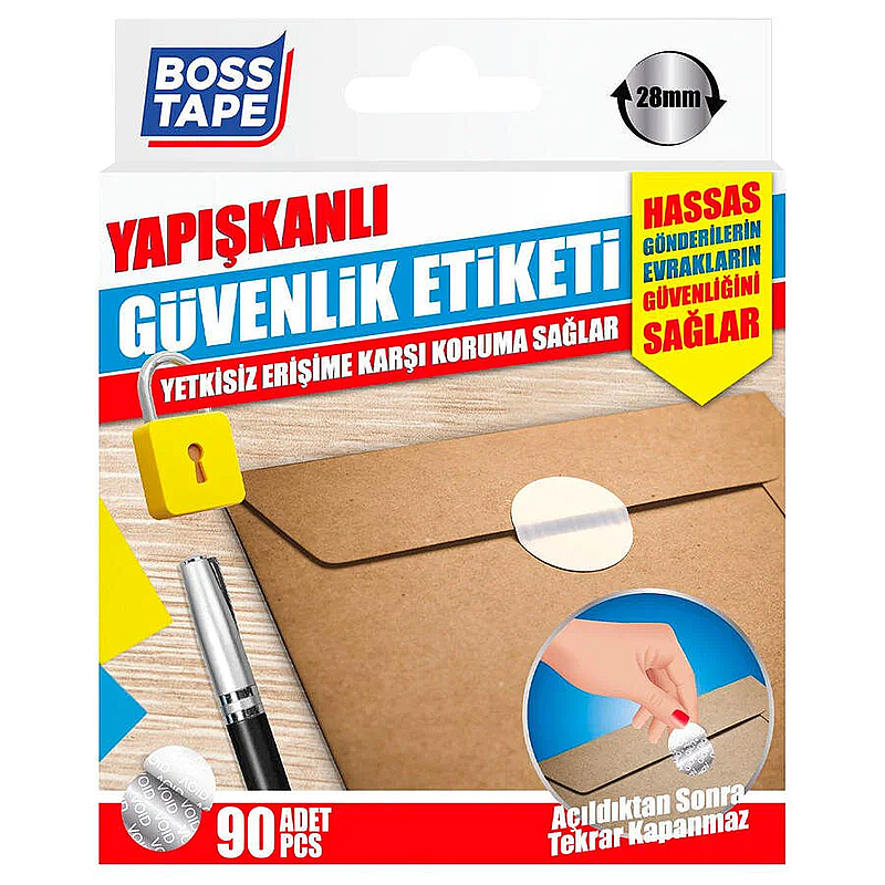 BOSS TAPE 6723 VOİD YUVARLAK GÜVENLİK ETİKETİ 28mm 90LI