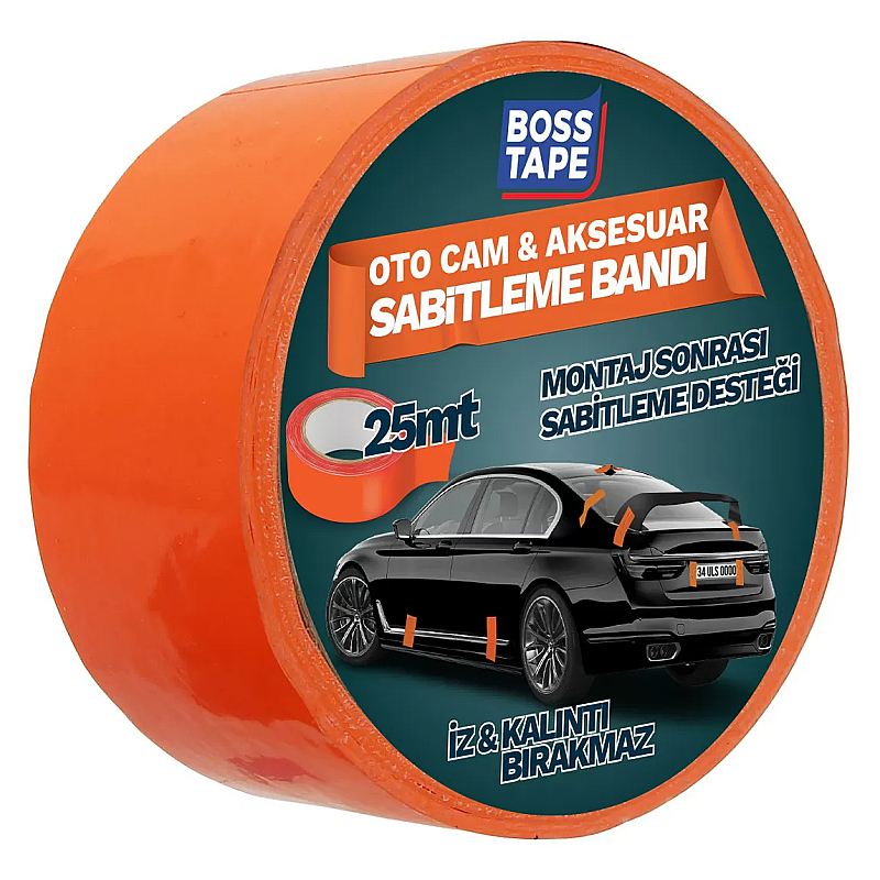 BOSS TAPE 6761 OTO CAM SABİTLEME BANDI 45mmx25m TURUNCU