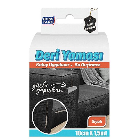 BOSS TAPE 6945 DERİ YAMA BANDI 10cmx1.5m SİYAH - 1