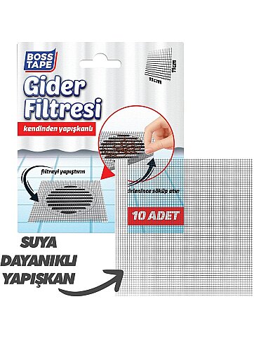 BOSS TAPE 7768 YAPIŞKANLI GİDER FİLTRESİ 110mmx110mm 10LU - 2