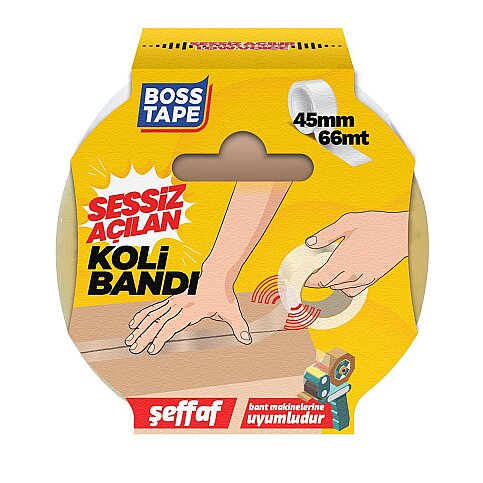 BOSS TAPE 7775 SESSİZ AÇILAN KOLİ BANDI 45mmx66m - 1