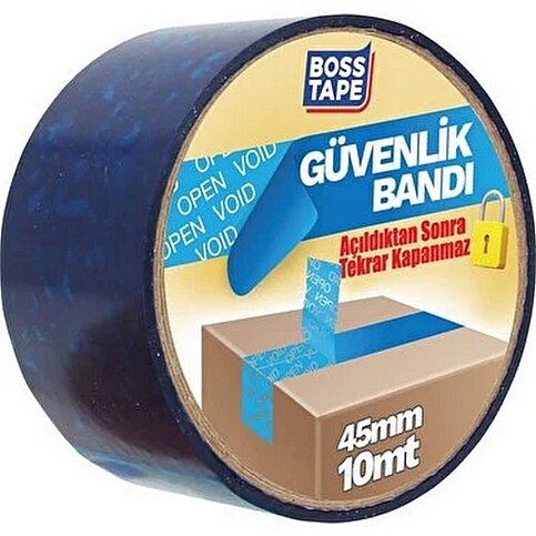 Boss Tape Güvenlik Bandı 45mmx10m Mavi - 2