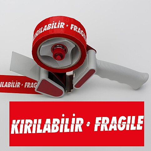BOSS TAPE 0738 İKAZ KOLİ BANDI 50mmx66m FRAGİLE KIRILABİLİR - 1