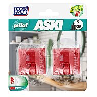 BOSS TAPE 5504 PLASTİK BÜYÜK ASKI ŞEFFAF 2Lİ BLİSTER - BOSS TAPE