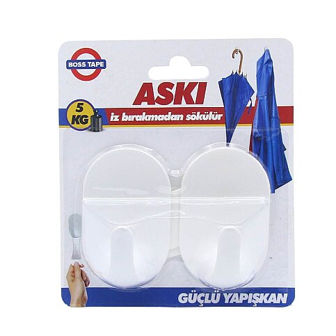 BOSS TAPE 5504 PLASTİK BÜYÜK ASKI ŞEFFAF 2Lİ BLİSTER - 1
