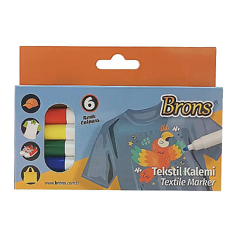BRONS BR-1001 TEKSTİL MARKÖR 12 RENK - 1