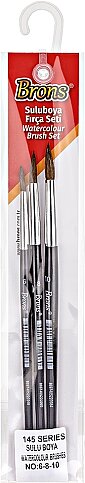 BRONS BR-245 SULU BOYA FIRÇASI SET 3LÜ (6-8-10) - 1