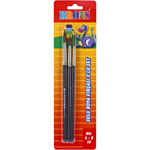 Brons Br-245 Sulu Boya Fırçası Set 3Lü (6-8-10) - 1