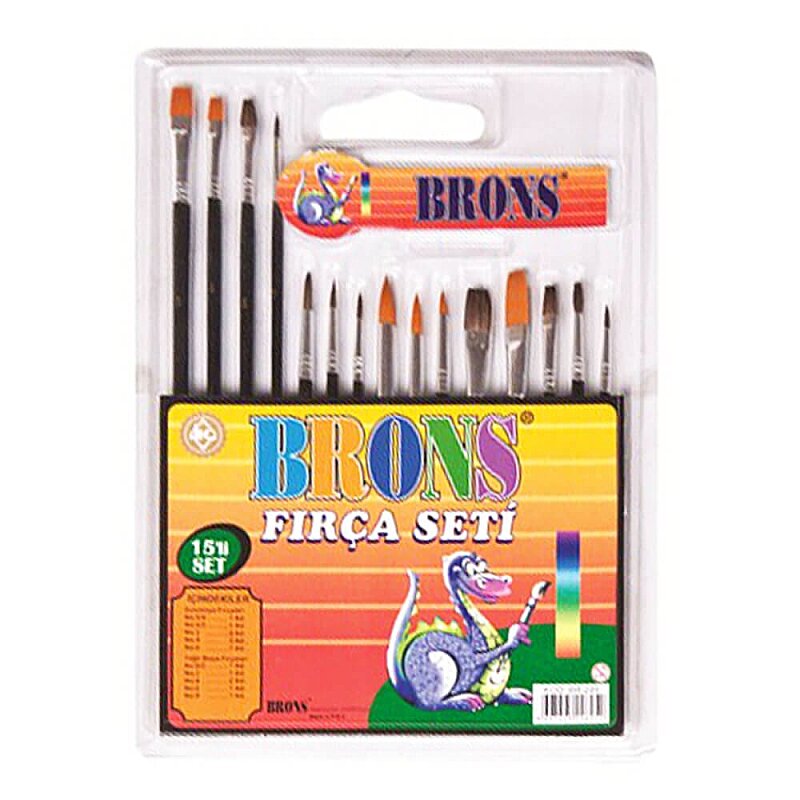 BRONS BR-249 FIRÇA SETİ 15Lİ BLİSTER